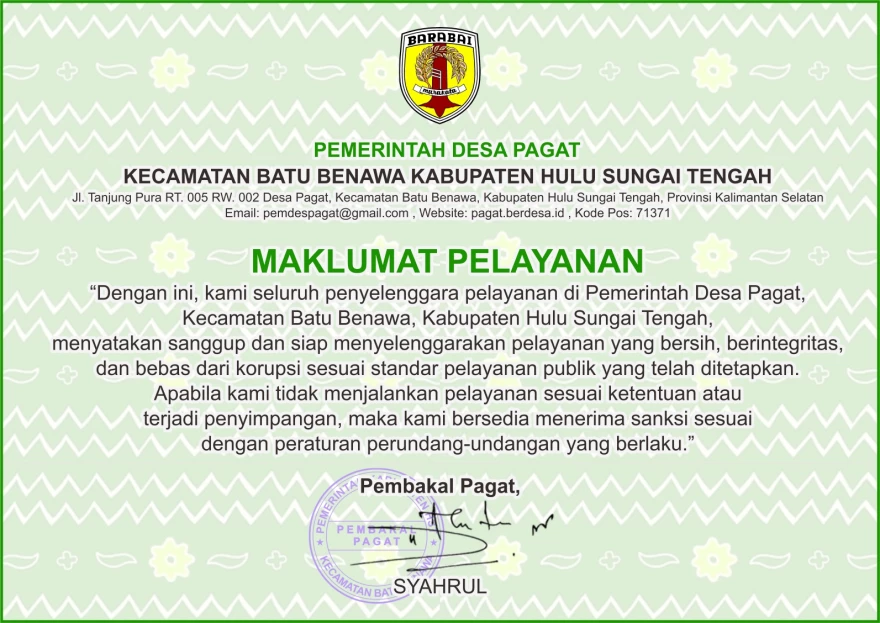 MAKLUMAT PELAYANAN