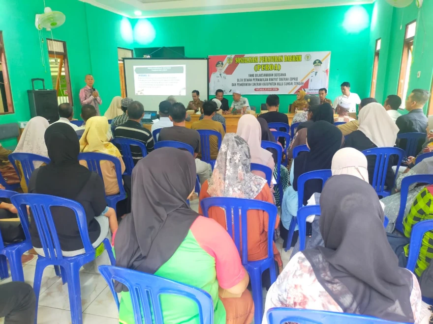 Dekatkan Aturan ke Masyarakat, DPRD dan Pemerintah Kabupaten Hulu Sungai Tengah Gelar Sosialisasi Tiga Perda Strategis di Desa Pagat